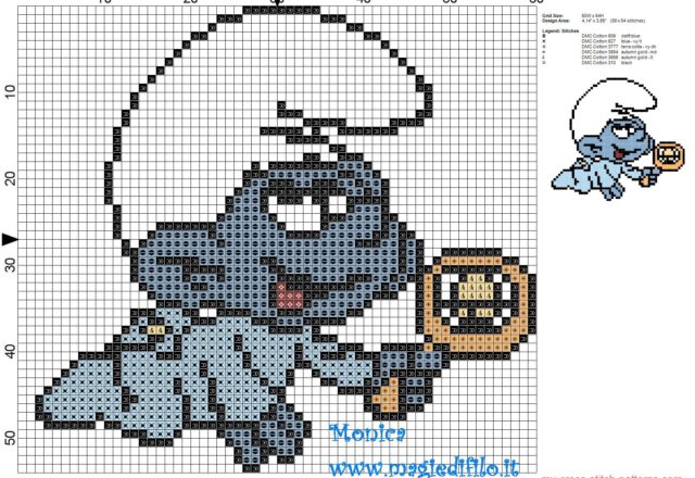 baby_smurf_with_toy_2_cross_stitch_pattern_