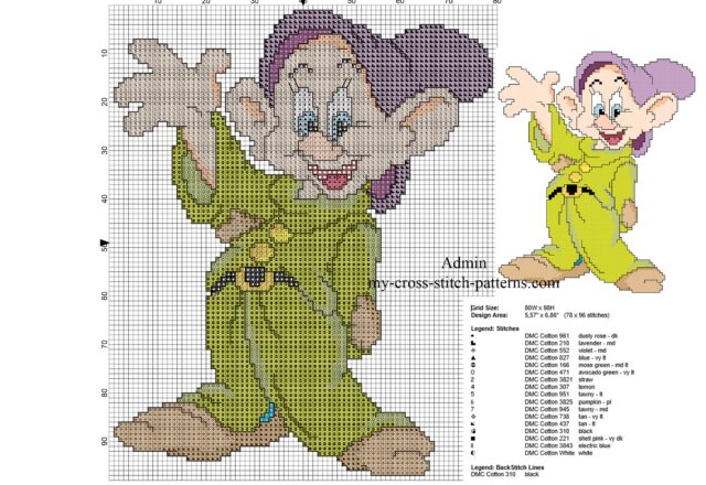 back_stitch_cross_stitch_pattern_disney_dopey_dwarf_the_seven_dwarfs