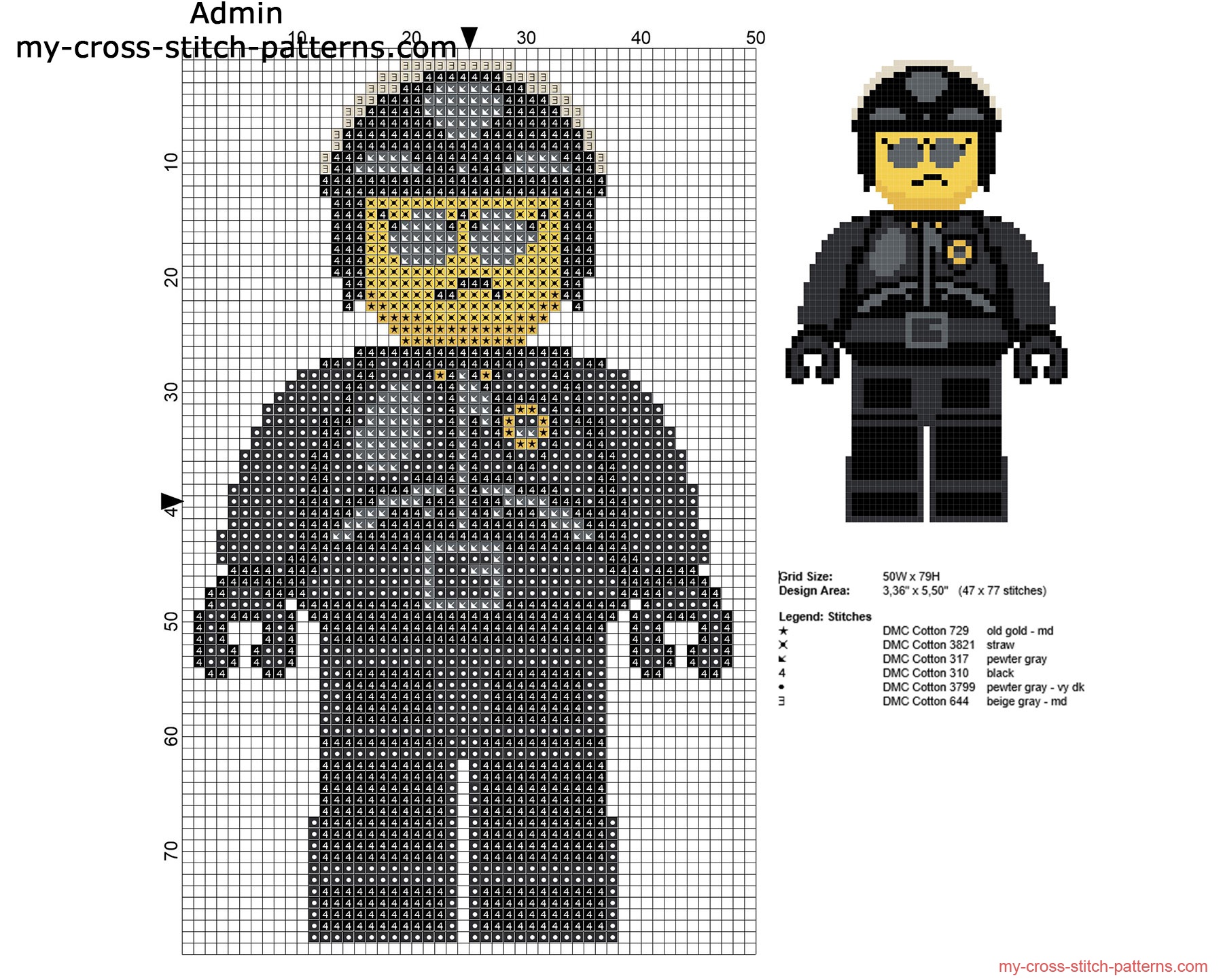 bad_cop_the_lego_movie_character_free_cross_stitch_pattern