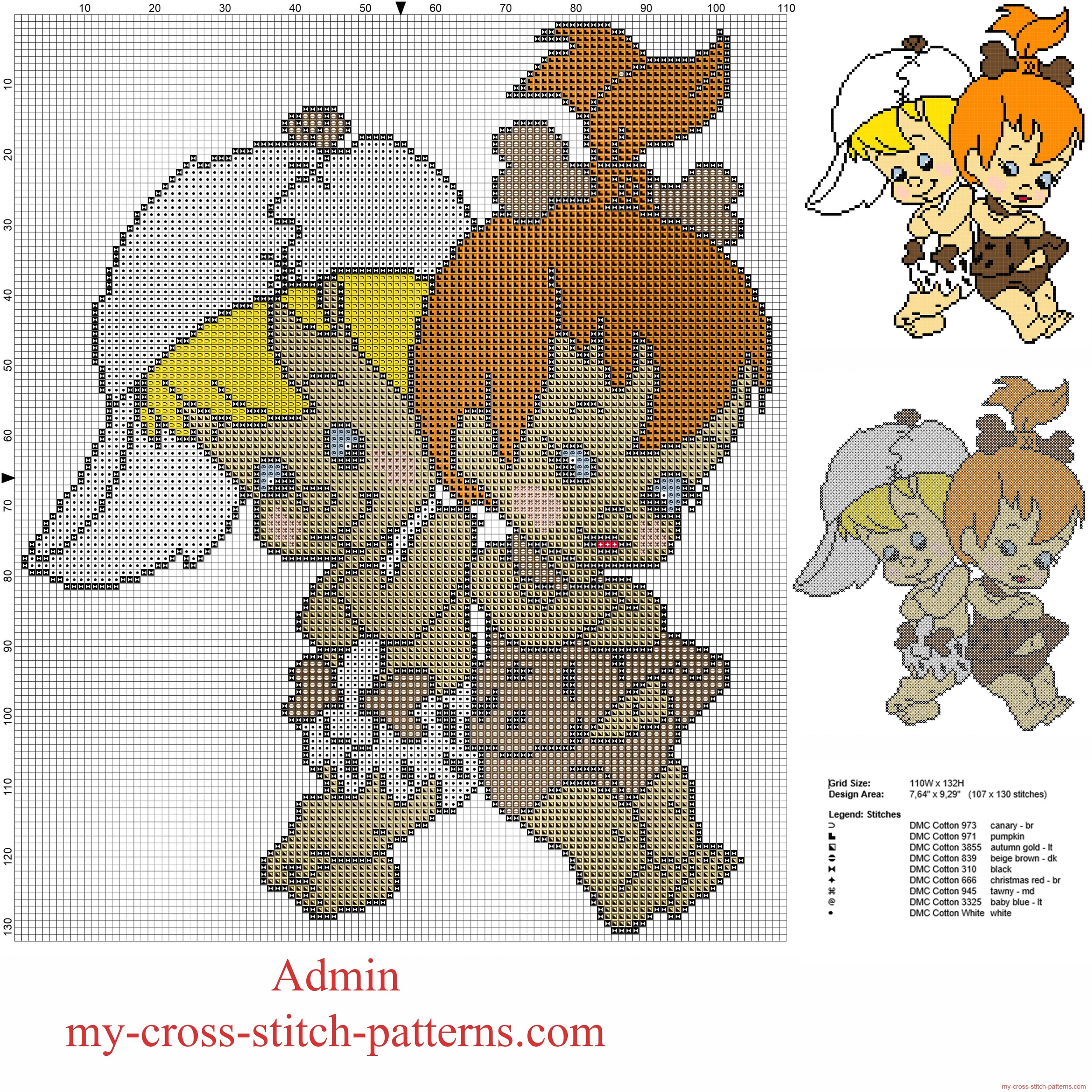 bamm_bamm_rubble_and_pebbles_flintstone_from_the_flintstones_cartoon_free_cross_stitch_pattern