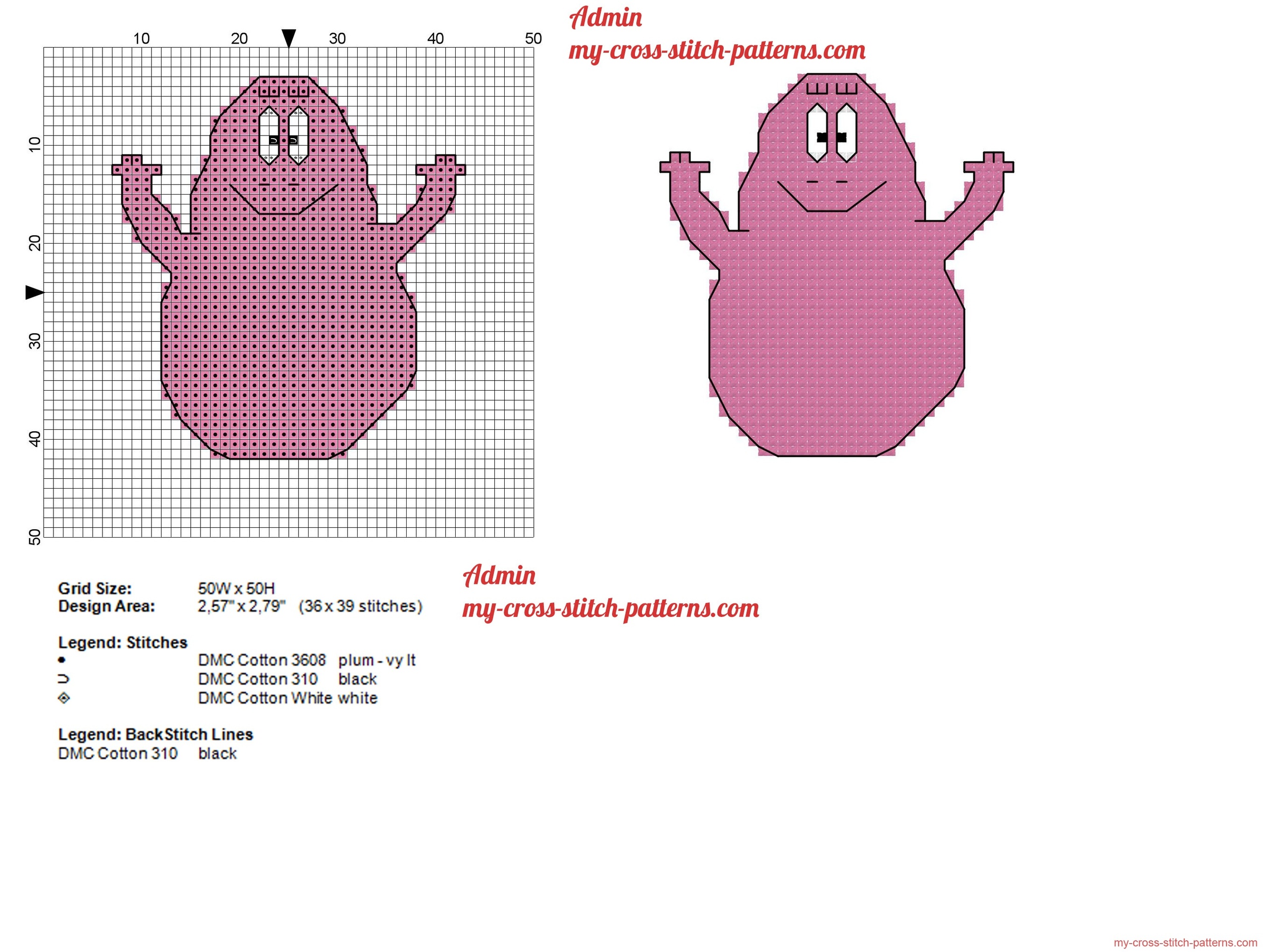 barbapapa_pink_small_cross_stitch_pattern