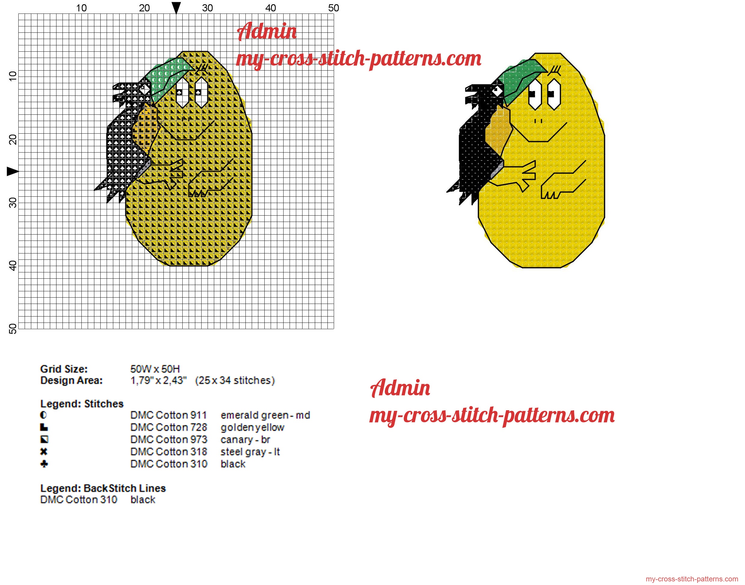 barbidou_barbapapa_yellow_cross_stitch_pattern