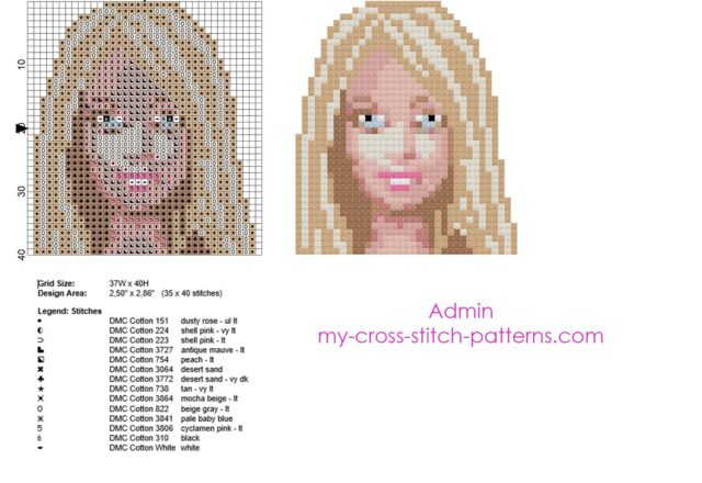 barbie_face_in_40_stitches_cross_stitch_pattern_baby_bib_idea