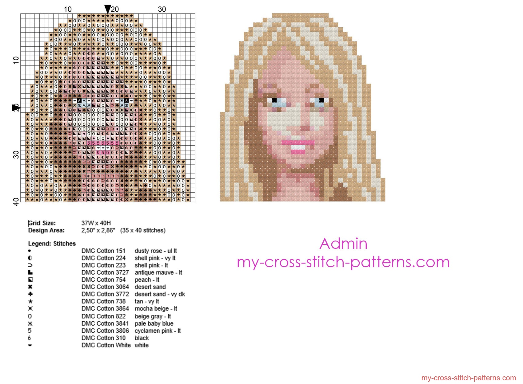 barbie_face_in_40_stitches_cross_stitch_pattern_baby_bib_idea