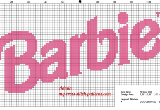 barbie_logo_free_cross_stitch_pattern