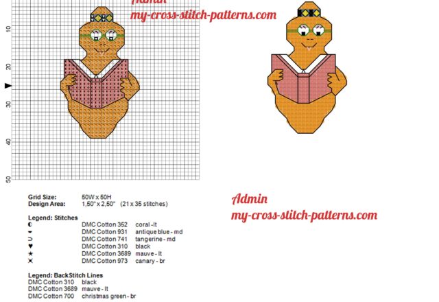 barbotine_orange_barbapapa_cross_stitch_pattern