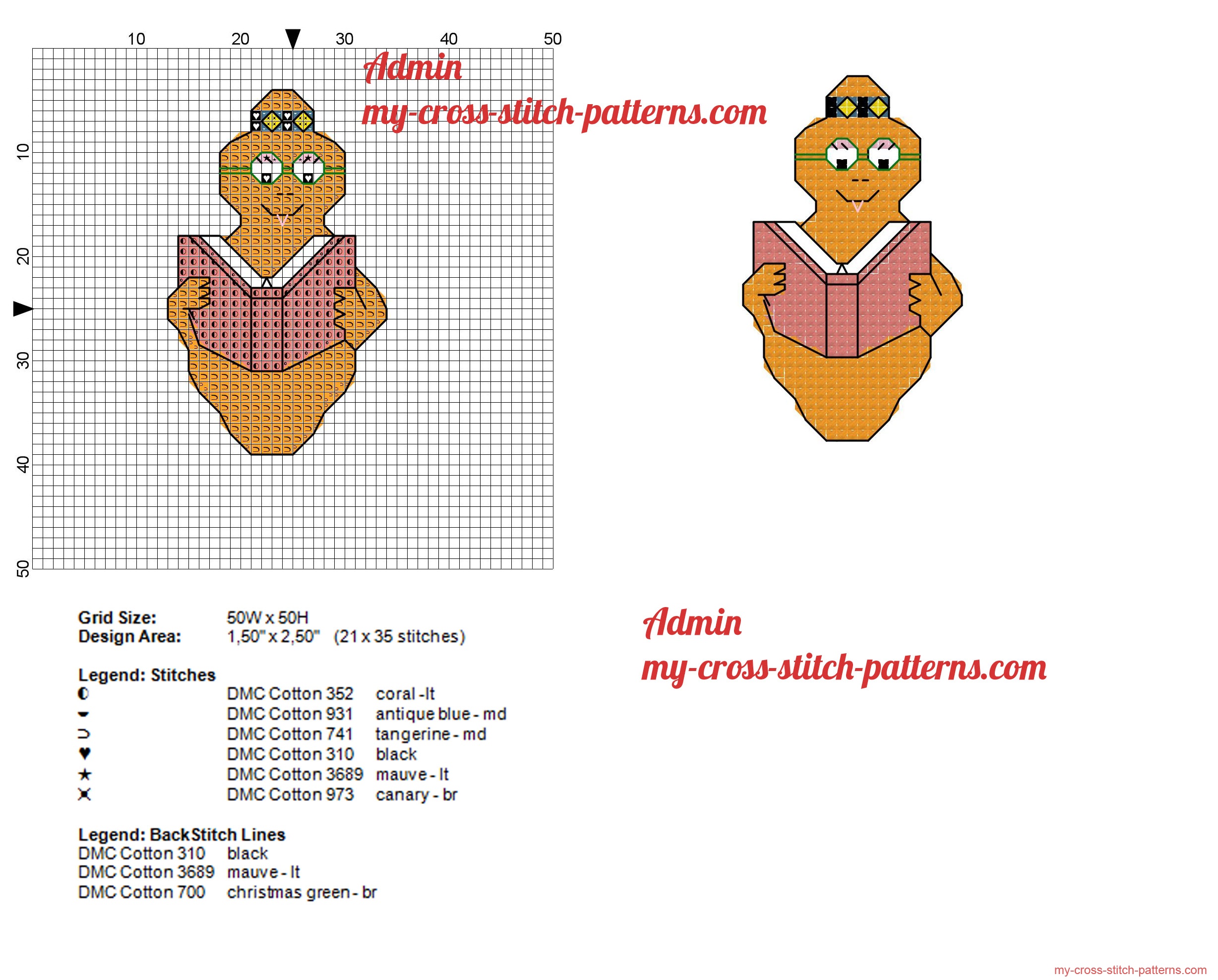 barbotine_orange_barbapapa_cross_stitch_pattern