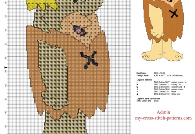 barney_rubble_the_flintstones_character_free_cross_stitch_pattern