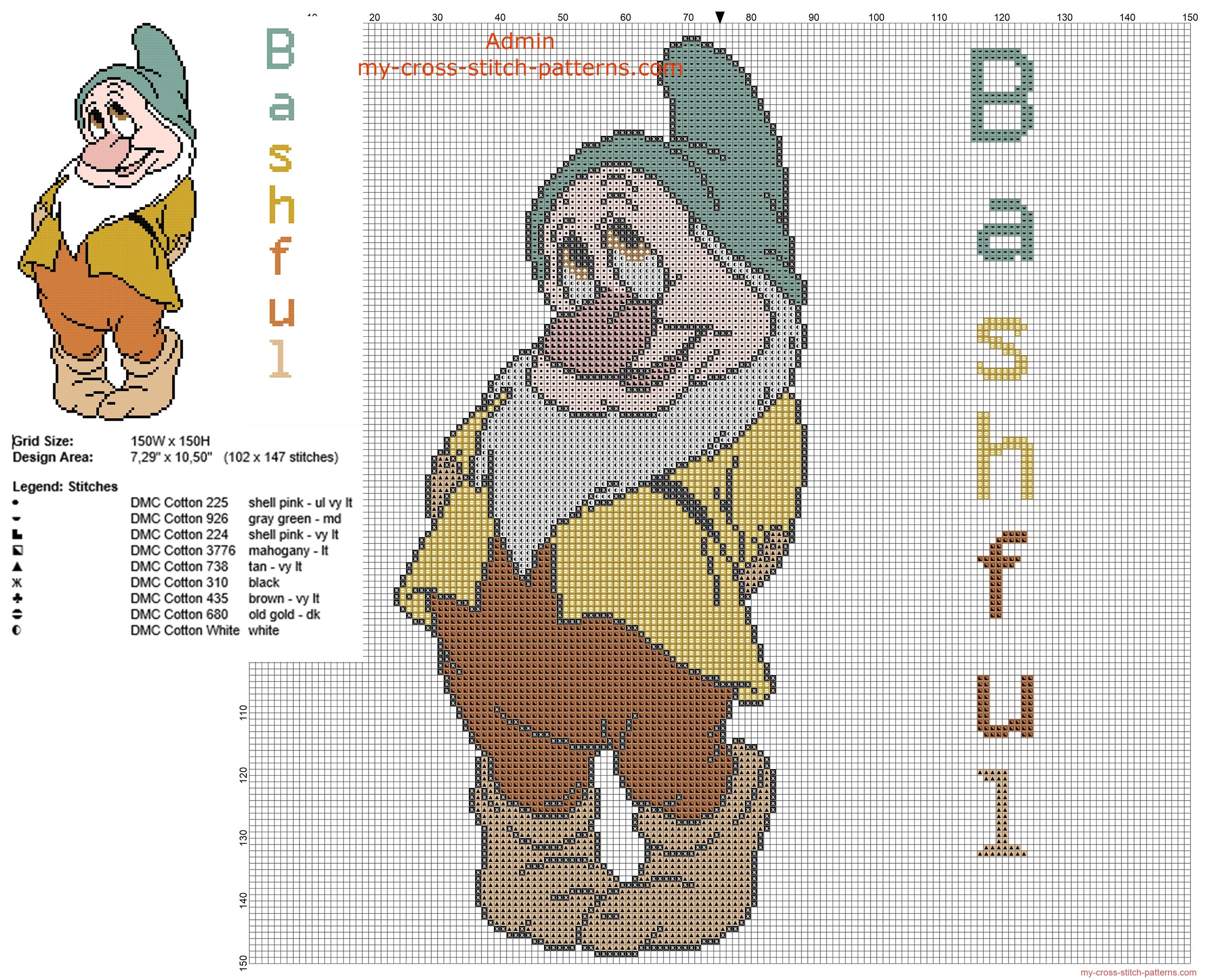 bashful_dwarf_from_disney_snow_white_and_the_seven_dwarfs_cross_stitch_pattern