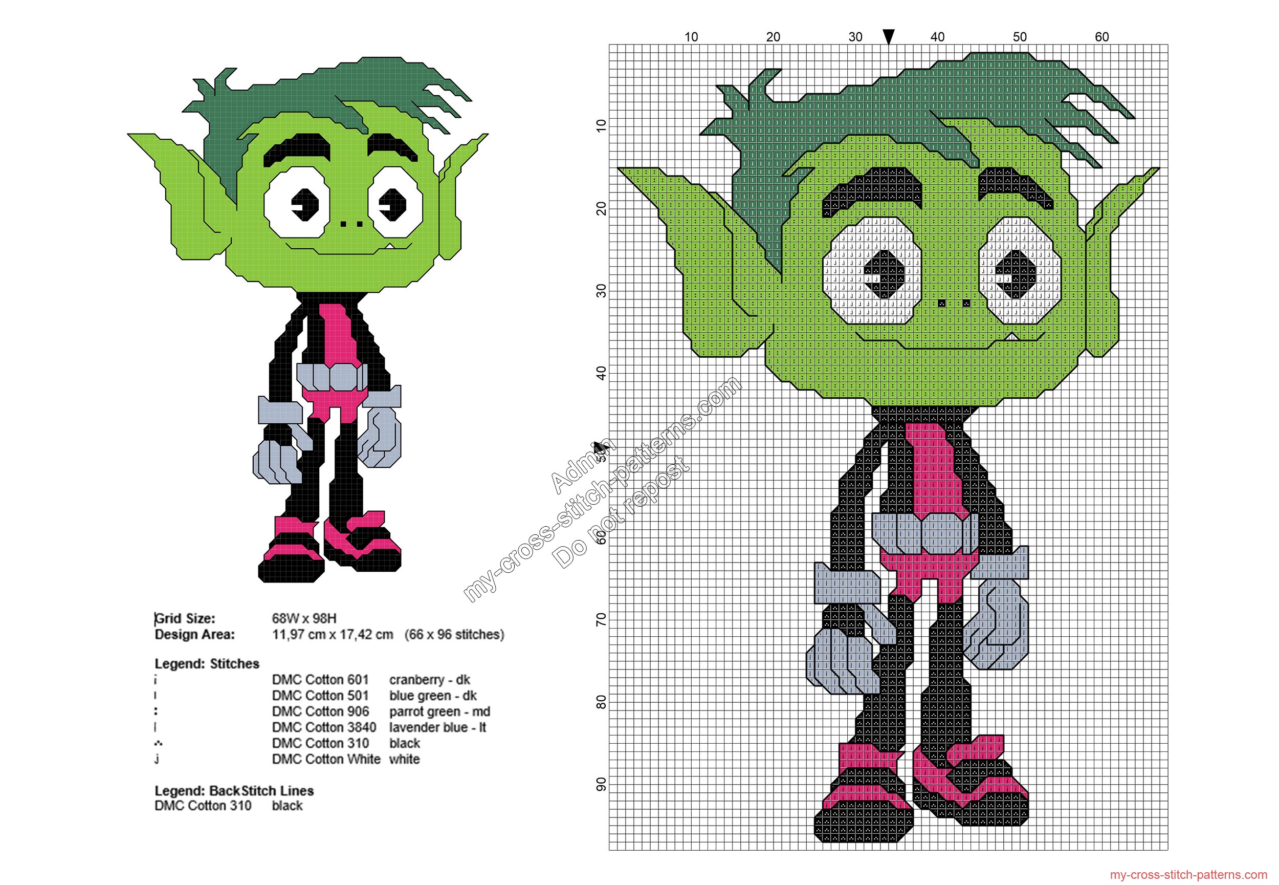 beast_boy_teen_titans_go_character_free_cross_stitch_pattern_66x96