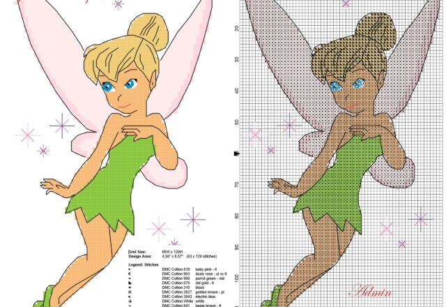 beautiful_tinkerbell_peter_pan_cartoon_character_free_cross_stitch_pattern_with_backstitch