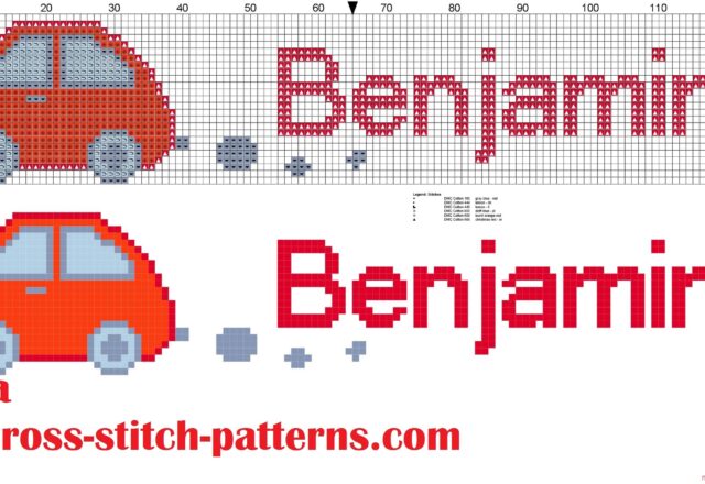 bemjamin_name_with_toy_car_cross_stitch_patterns