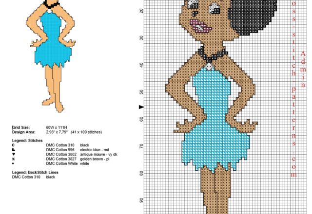 betty_rubble_the_flintstones_character_free_cross_stitch_pattern_with_backstitch_use