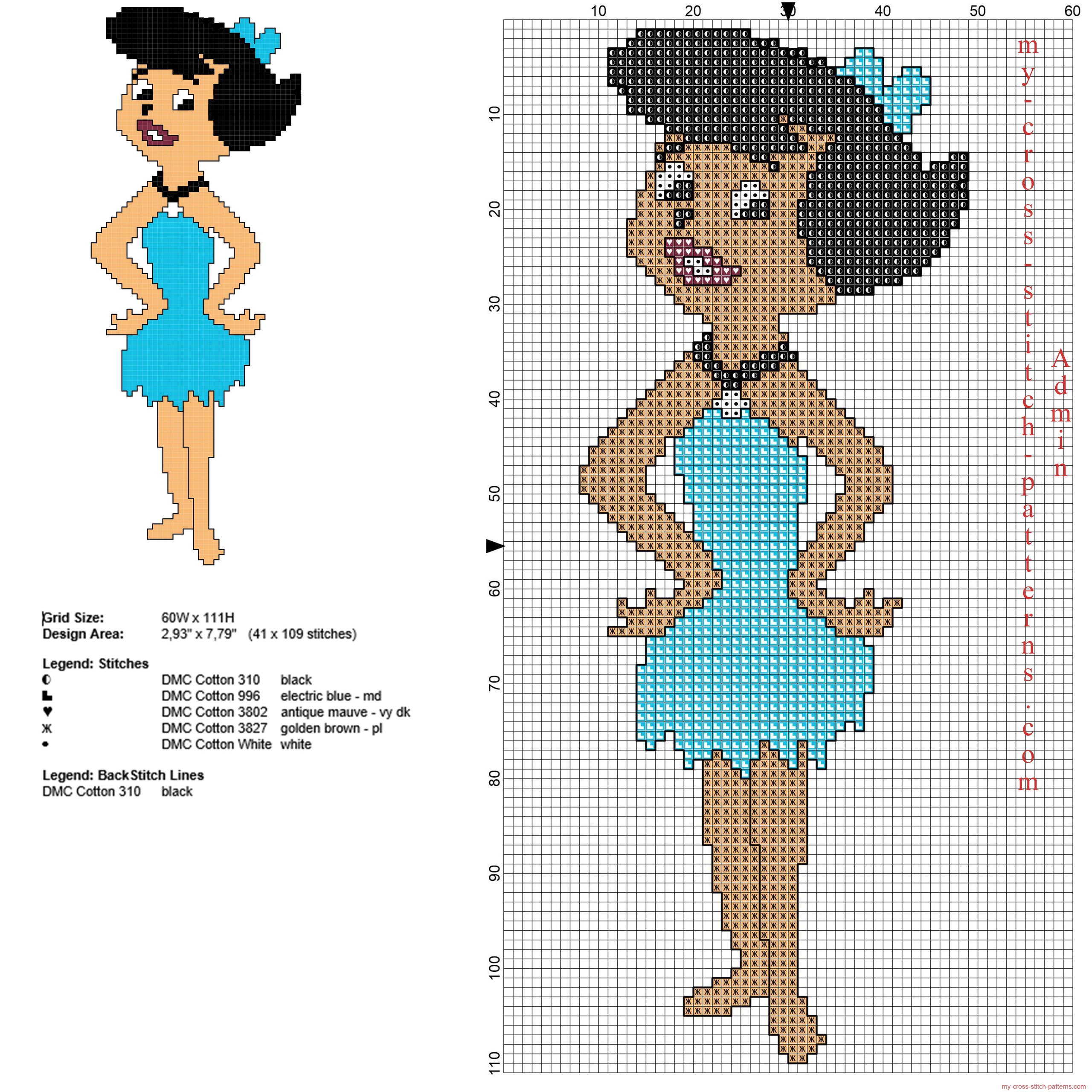 betty_rubble_the_flintstones_character_free_cross_stitch_pattern_with_backstitch_use