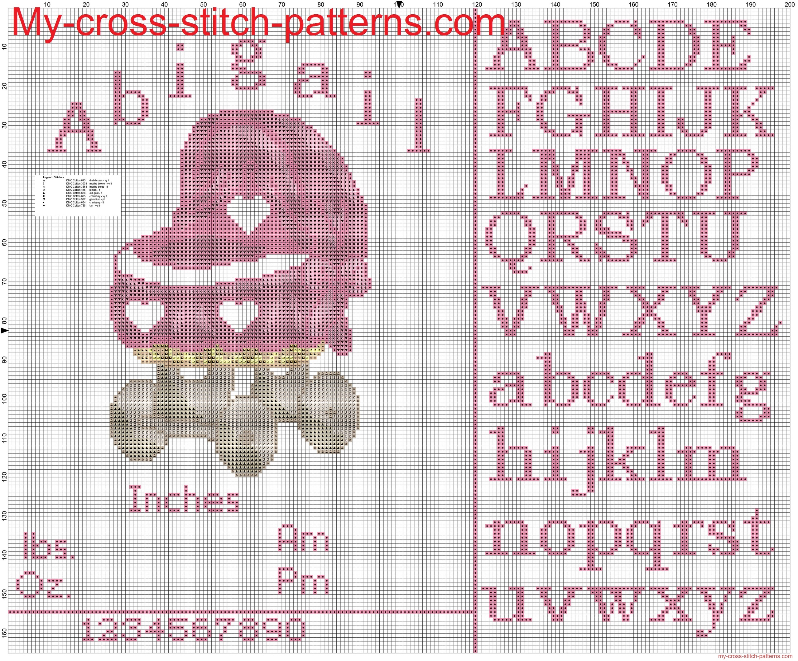 birth_records_girl_with_cradle_pink_cross_stitch_pattern