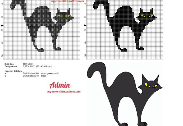 black_cat_yellow_eyes_cross_stitch_pattern