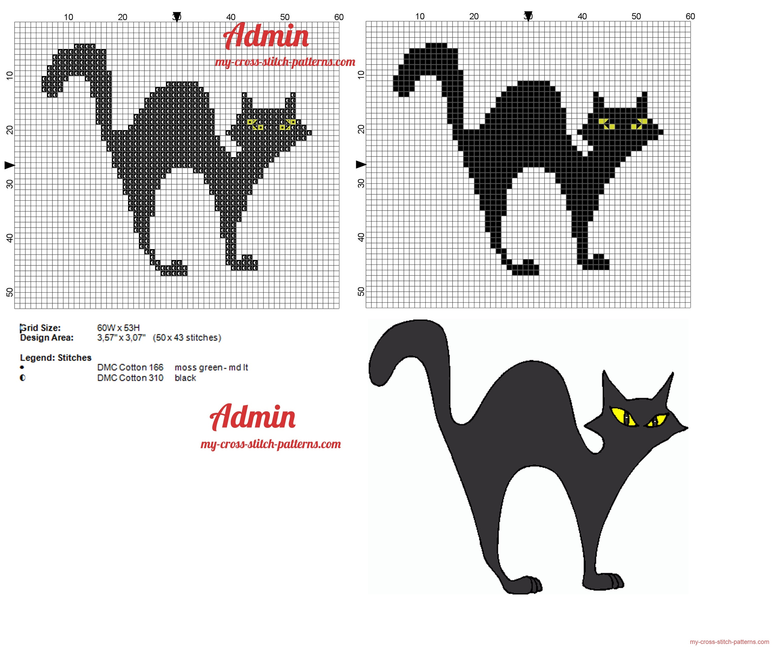 black_cat_yellow_eyes_cross_stitch_pattern