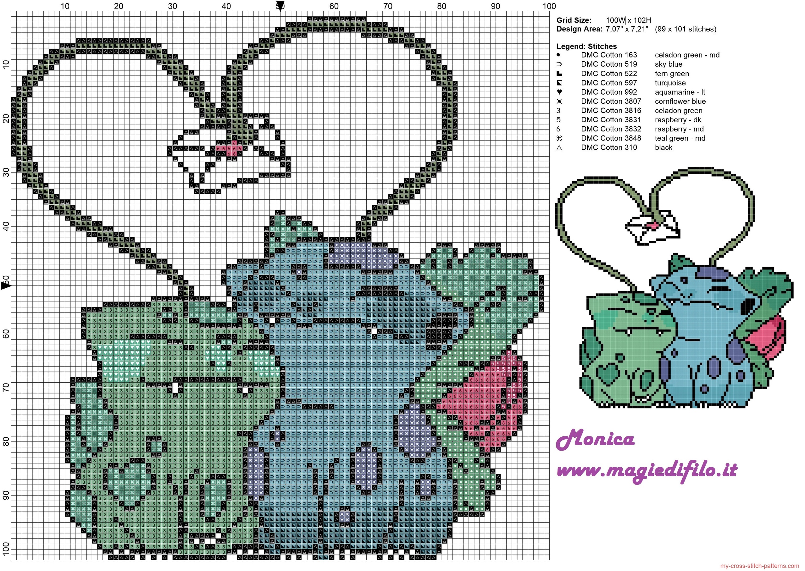 bulbasaur_and_ivysaur_pokemon_lovers_cross_stitch_pattern