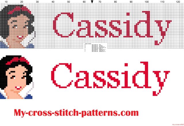cassidy_cross_stitch_pattern_name_with_disney_princess_white_snow