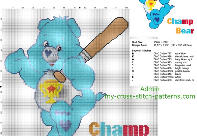 champ_bear_care_bears_cartoon_character_new_free_cross_stitch_pattern_design_big_size