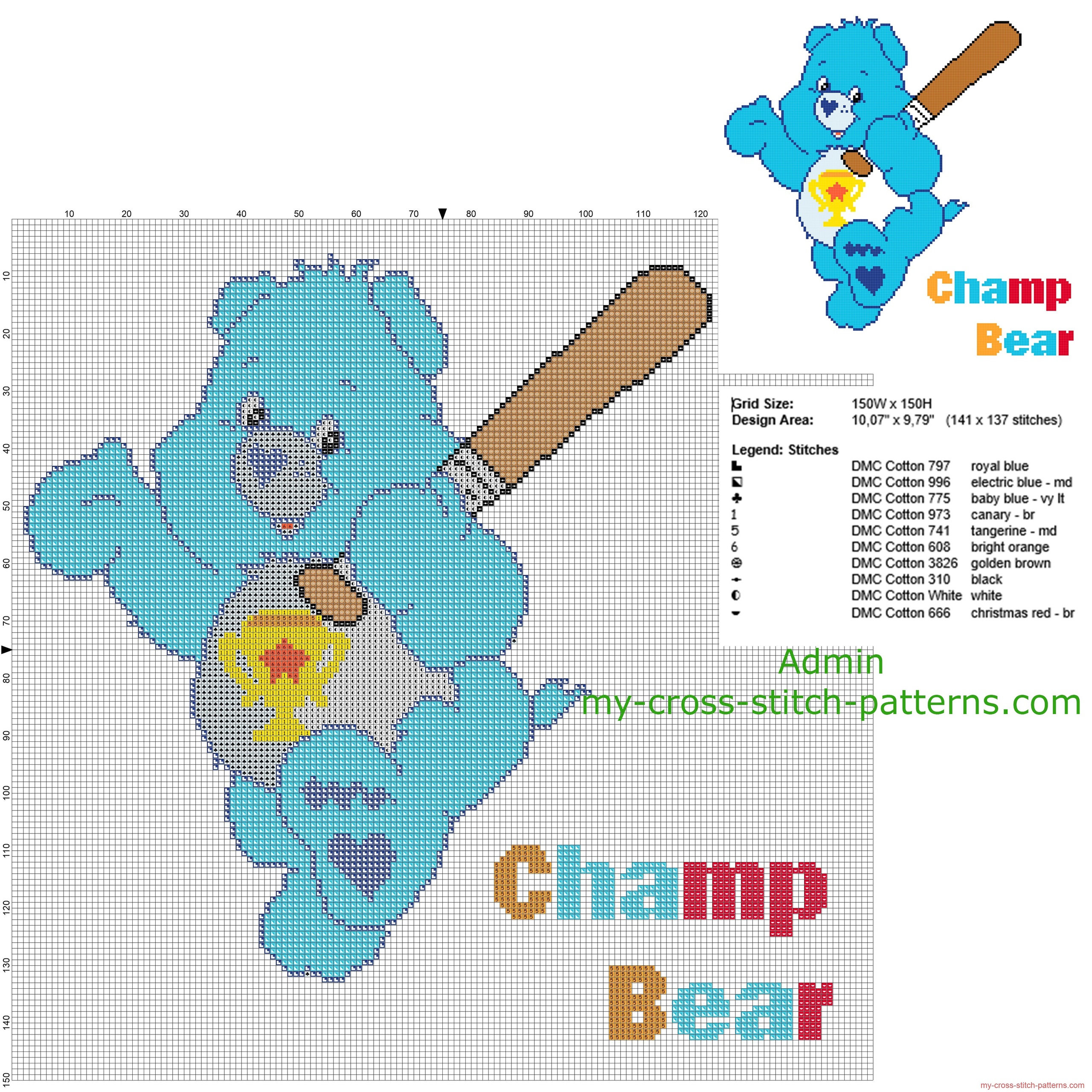 champ_bear_care_bears_cartoon_character_new_free_cross_stitch_pattern_design_big_size