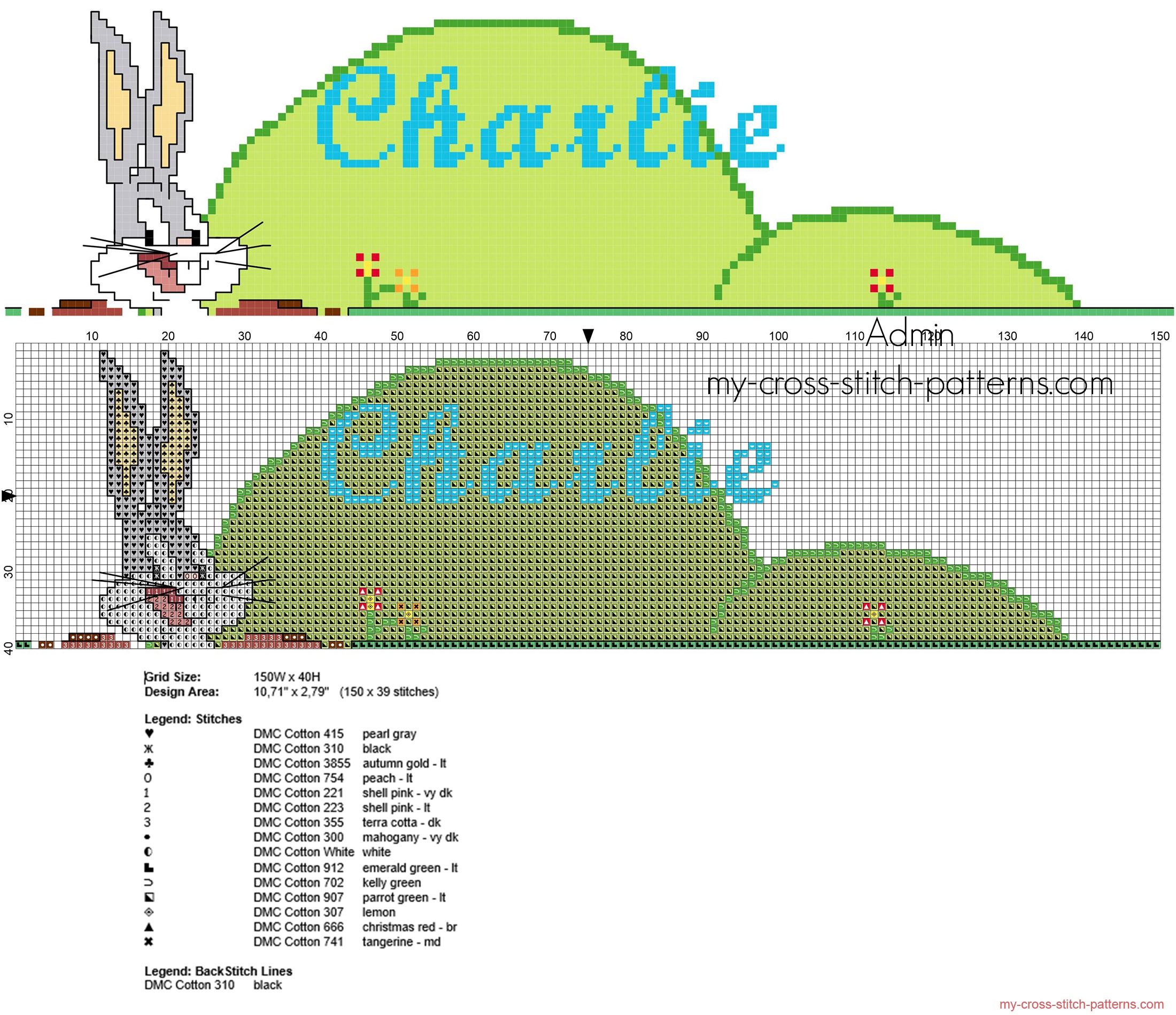 charlie_cross_stitch_baby_male_name_with_funny_bugs_bunny