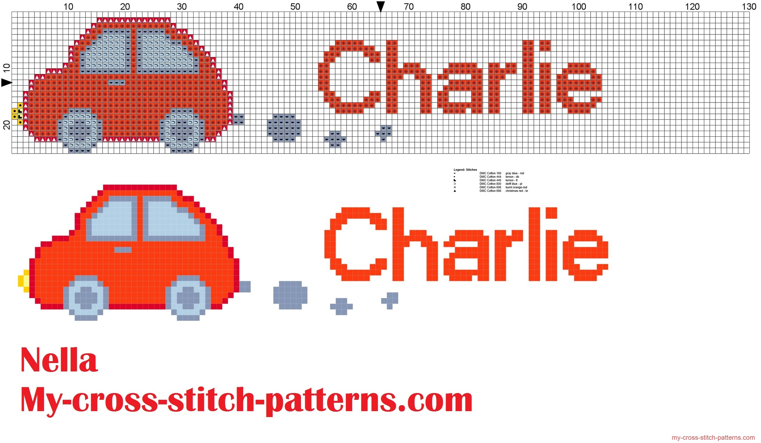 charlie_name_with_toy_car_cross_stitch_patterns