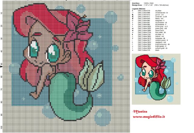 chibi_ariel_cross_stitch_pattern