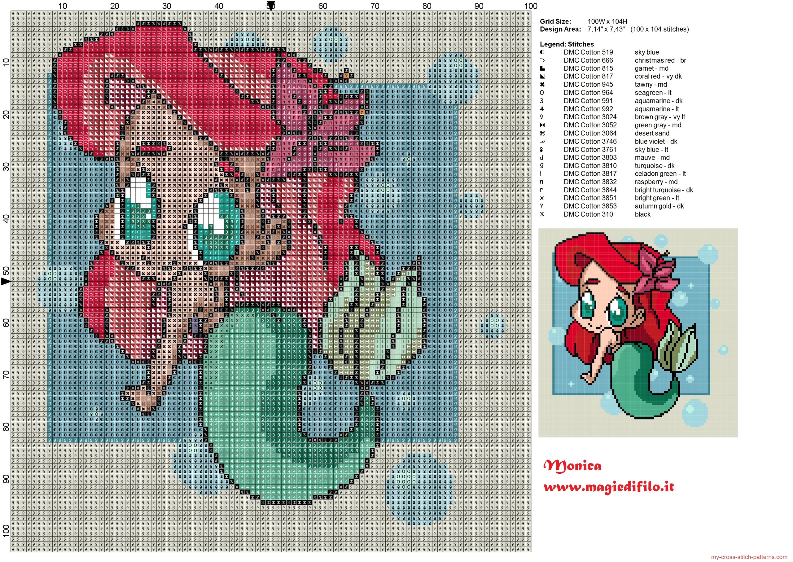 chibi_ariel_cross_stitch_pattern