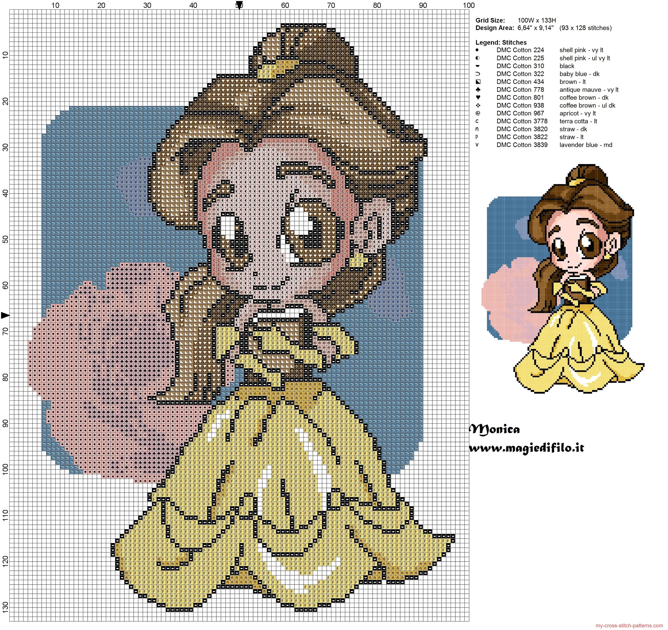 chibi_belle_with_book_cross_stitch_pattern