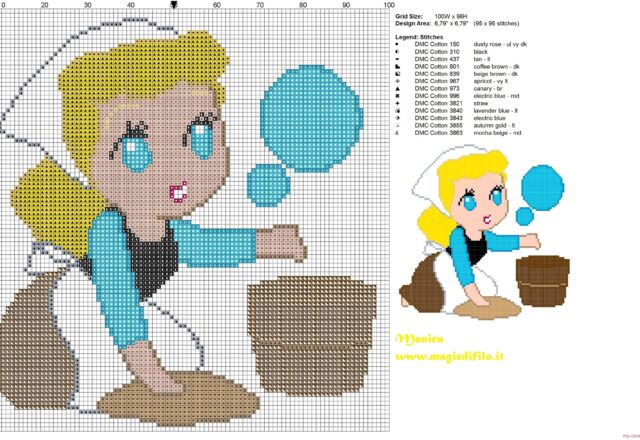 chibi_cinderella_cross_stitch_pattern