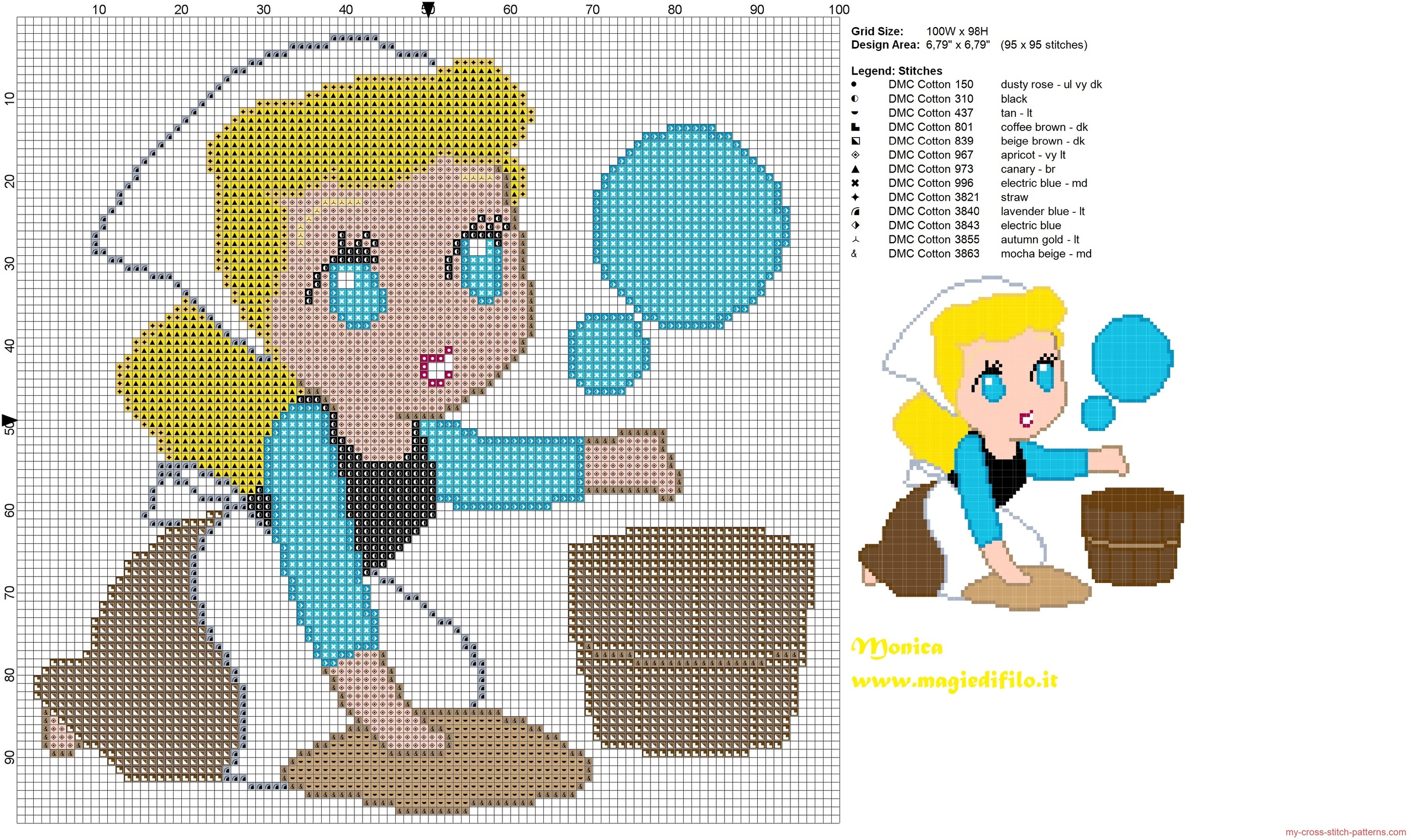 chibi_cinderella_cross_stitch_pattern