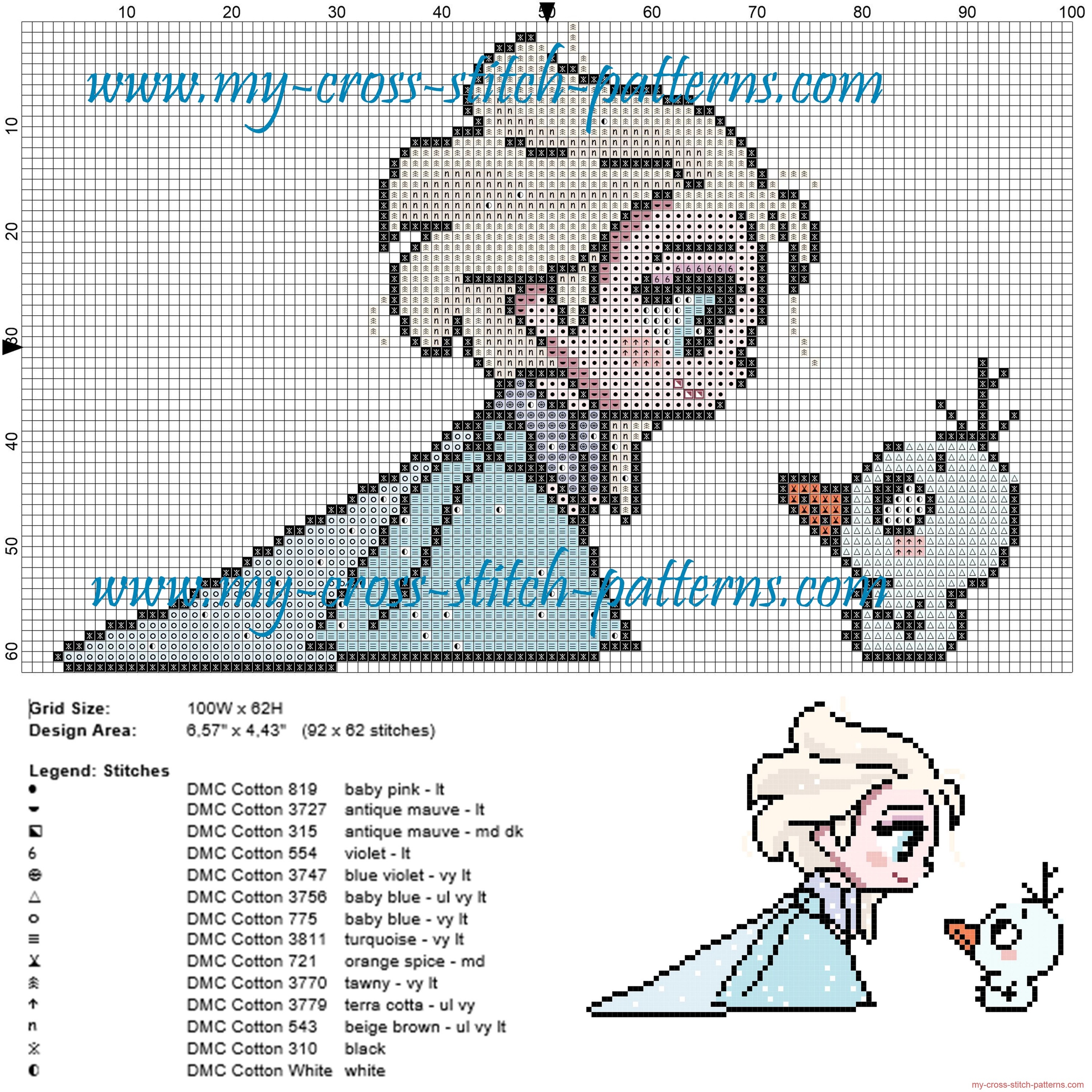 chibi_elsa_e_olaf_cross_stitch_pattern_