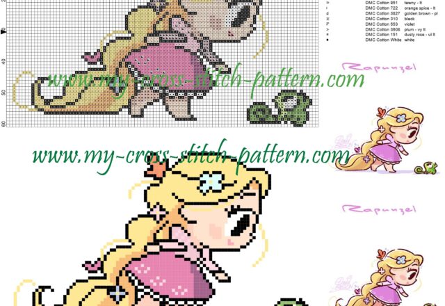 chibi_tangled_cross_stitch_pattern_