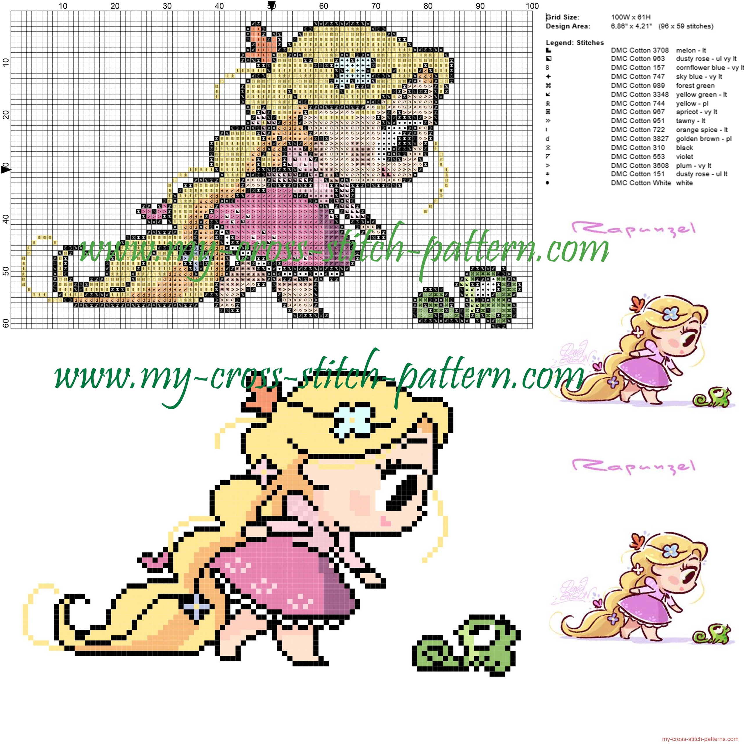 chibi_tangled_cross_stitch_pattern_