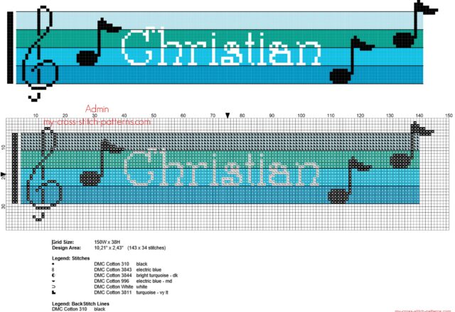 christian_free_cross_stitch_baby_name_on_blue_colors_sheet_music
