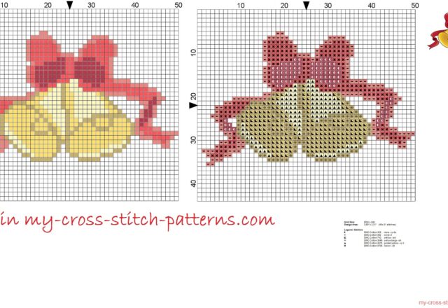 christmas_bells_cross_stitch_pattern_49x31