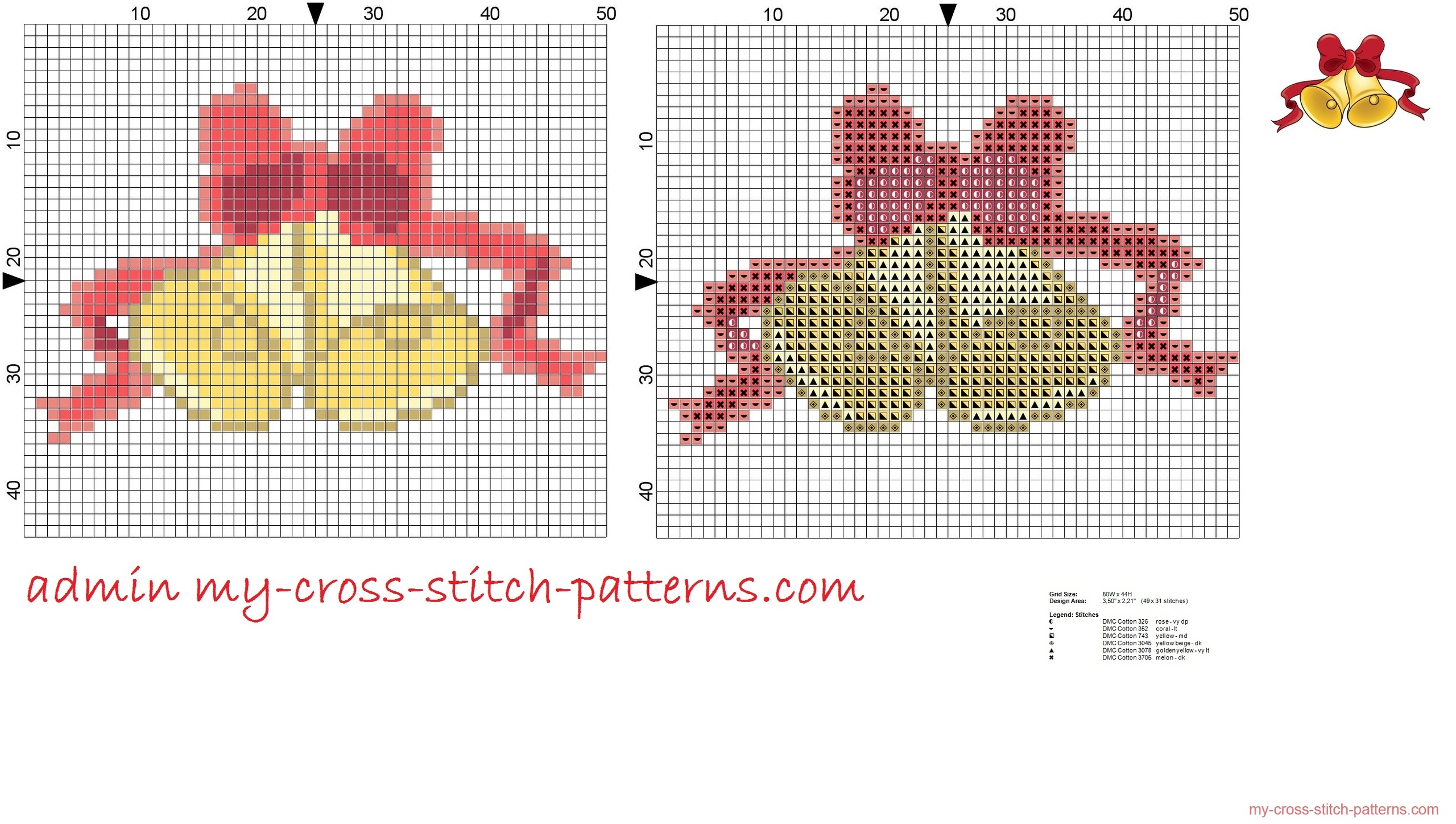christmas_bells_cross_stitch_pattern_49x31