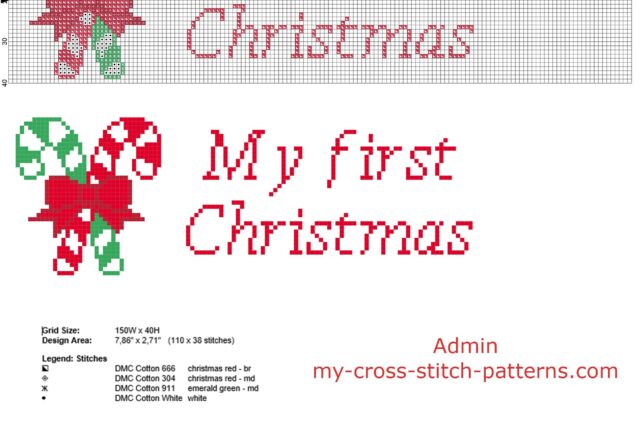 christmas_candy_with_text_my_first_christmas_cross_stitch_pattern_height_40_stitches