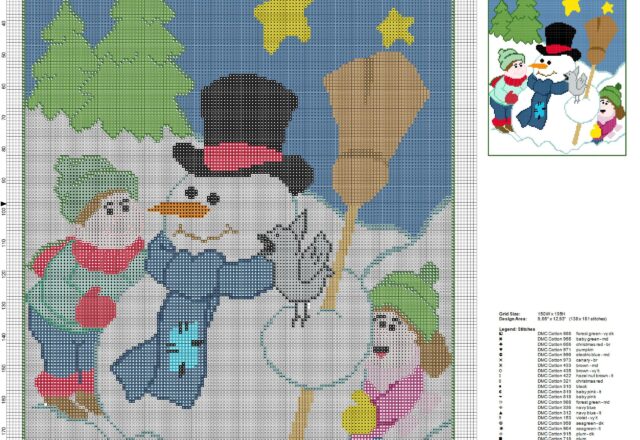 christmas_cross_stitch_pattern_with_kids_making_snowman