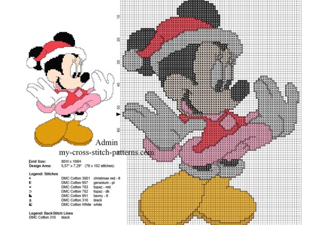 christmas_disney_minnie_mouse_free_back_stitch_cross_stitch_pattern