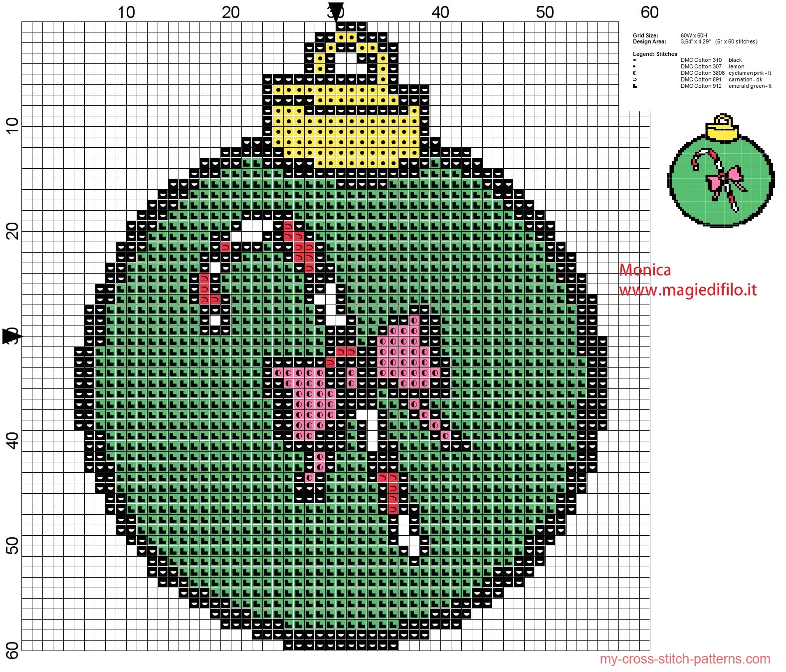 christmas_green_ball_cross_stitch_pattern