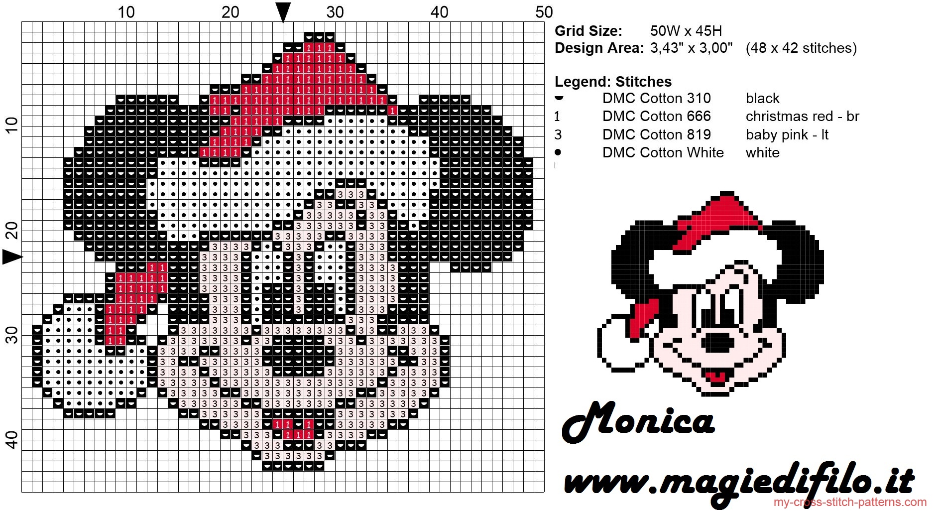 christmas_mickey_mouse_face_cross_stitch_pattern