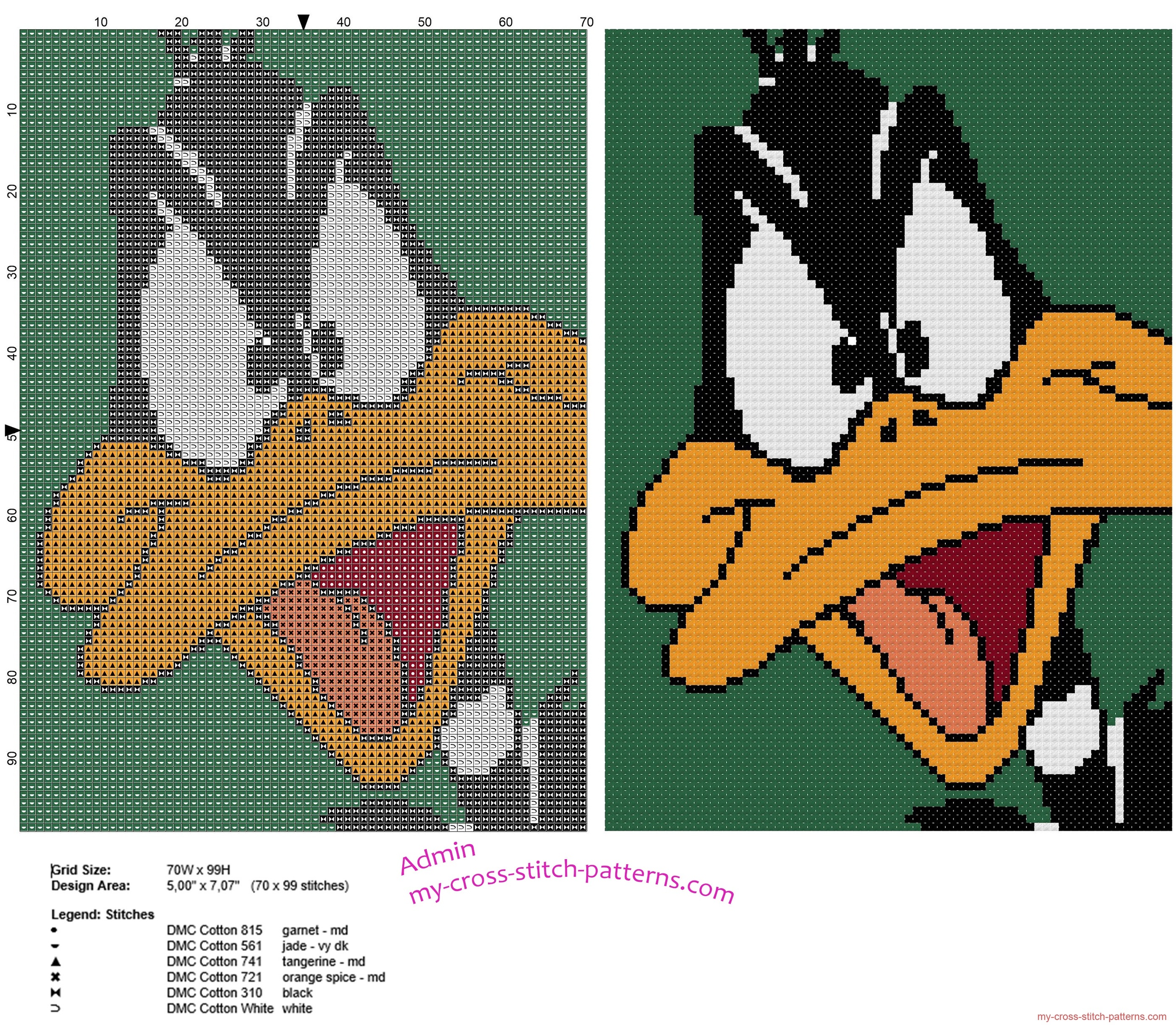 colored_cross_stitch_tile_with_daffy_duck_face