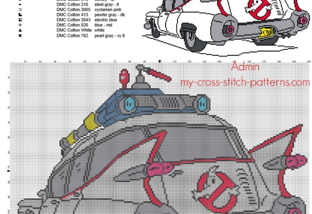 colored_ghostbusters_car_cross_stitch_pattern_198_x_143_10_colors