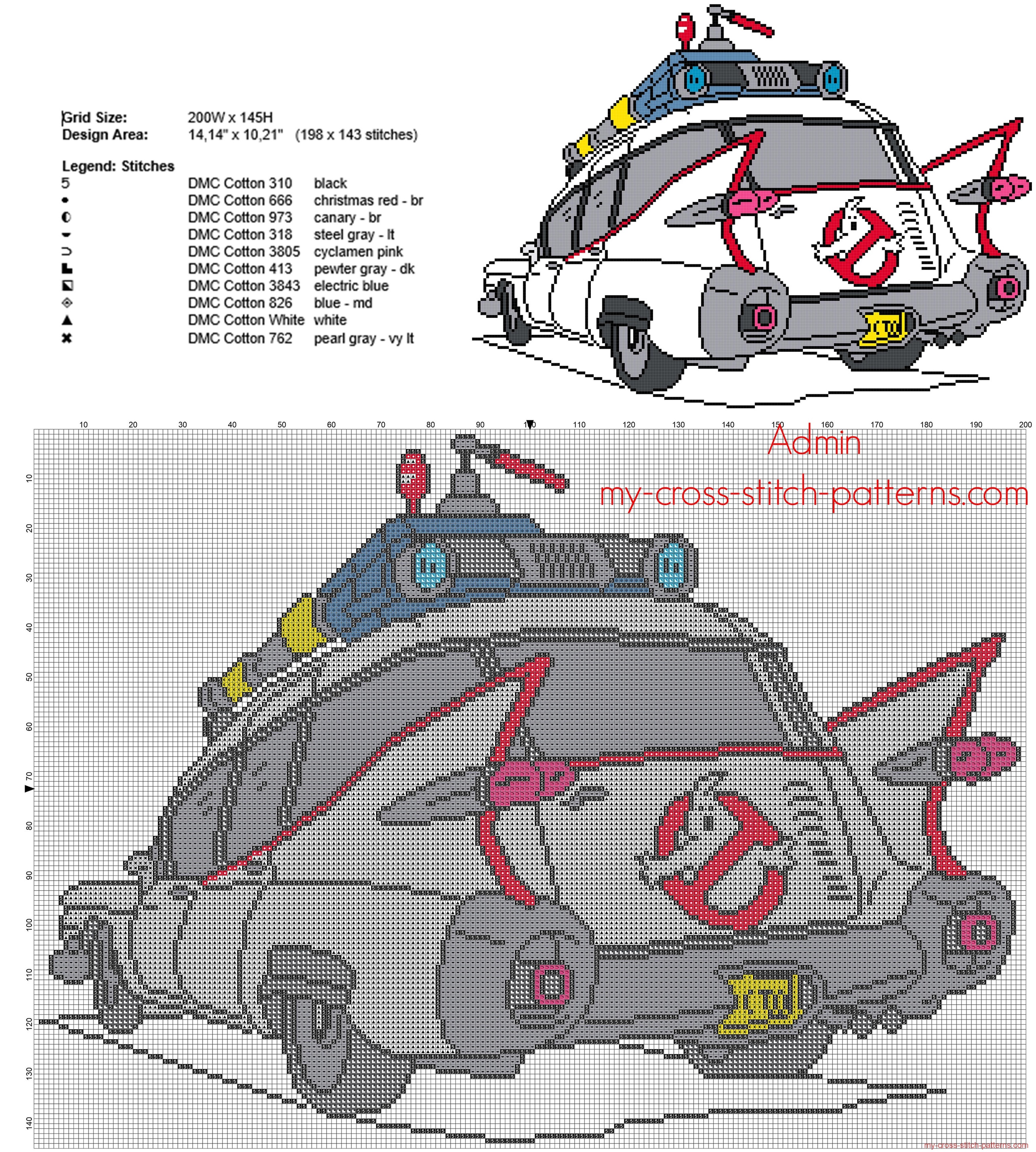 colored_ghostbusters_car_cross_stitch_pattern_198_x_143_10_colors