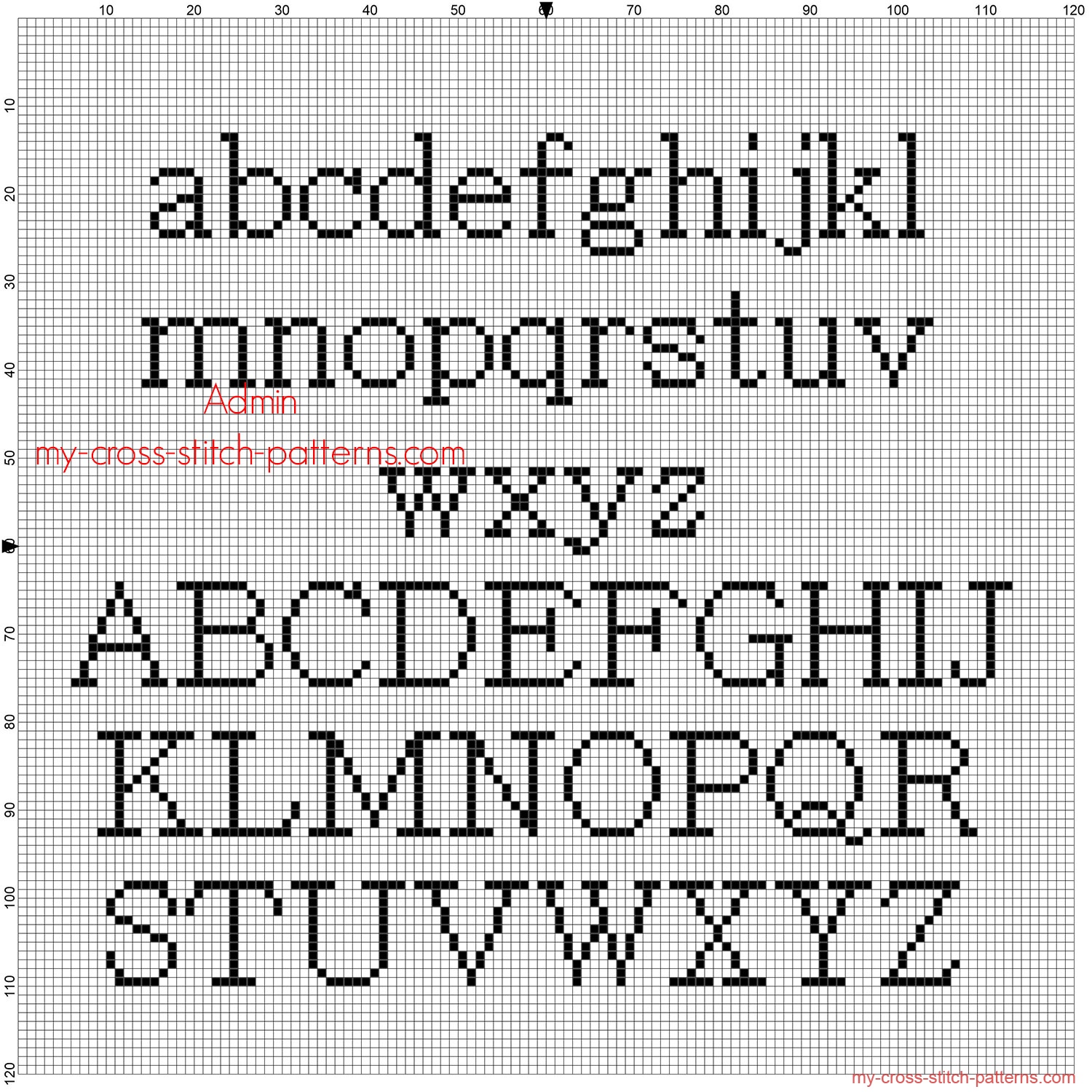 Large Cross Stitch Alphabet Free Printable