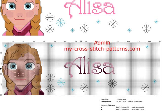 cross_stitch_baby_female_name_alisa_with_disney_princess_anna_from_frozen_cartoon