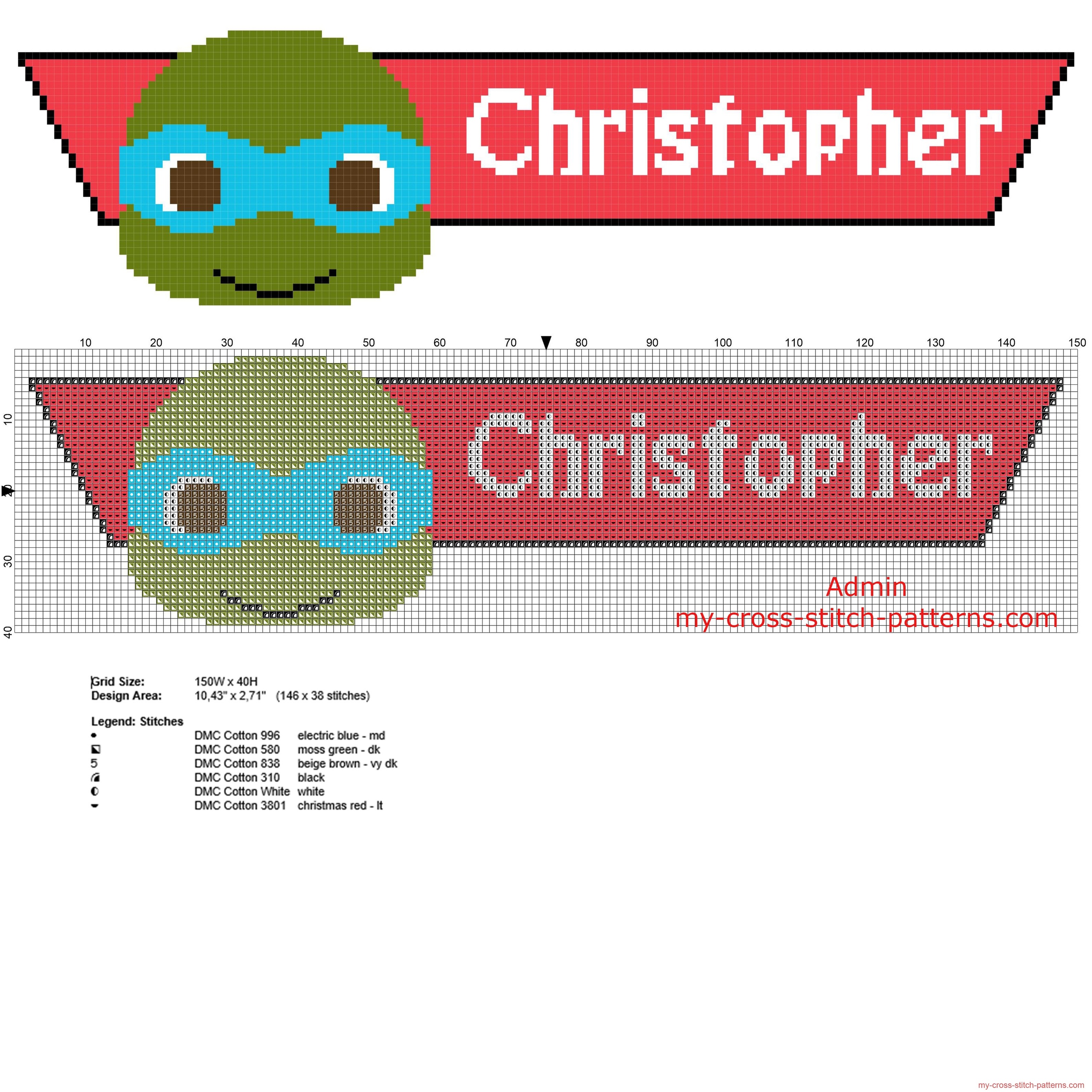 cross_stitch_baby_name_christopher_with_teenage_mutant_ninja_turtles_leo