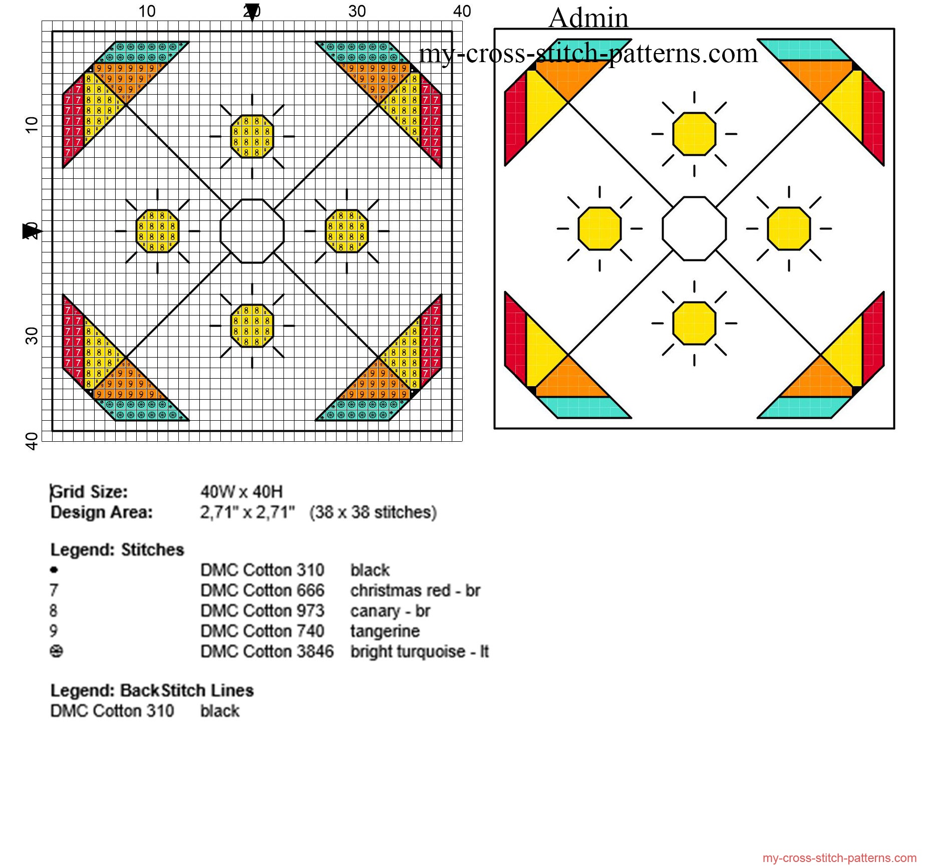 cross_stitch_biscornu_with_colored_beach_umbrellas_for_summer